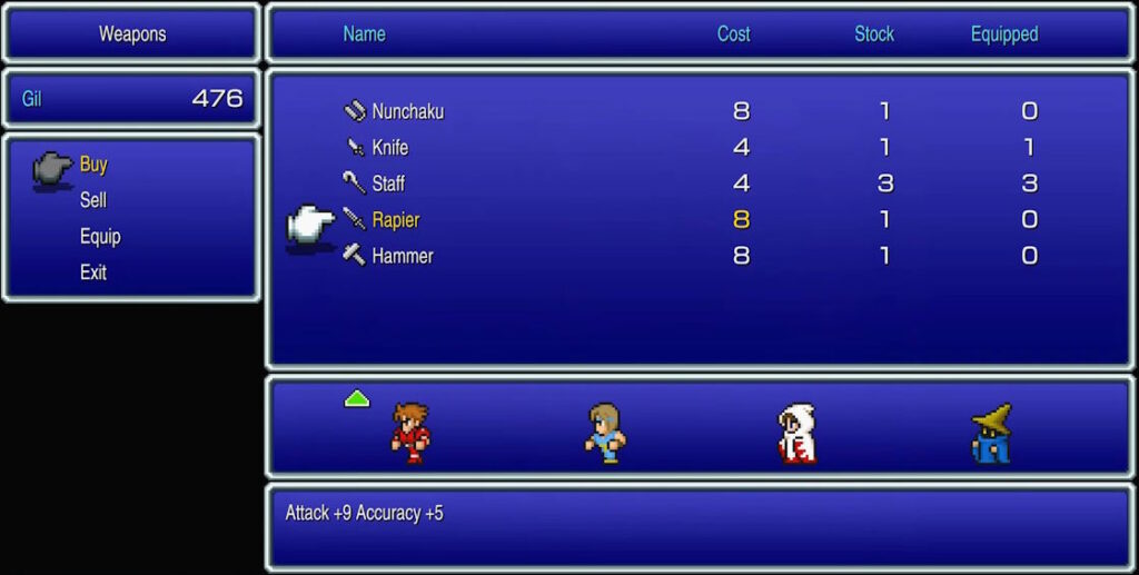 Final Fantasy Pixel Remaster gives you item descriptions