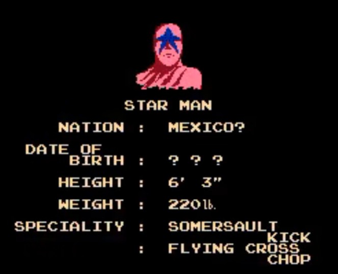Pro Wrestling NES Star Man